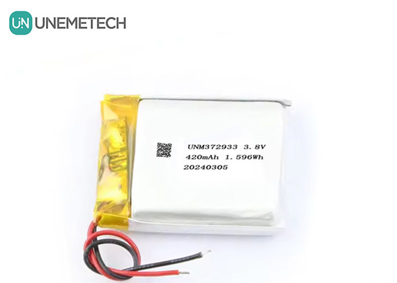 Batería de litio de alta tensión de 3,8V 420mAh 372933 4,35V Batería de litio para relojes inteligentes
