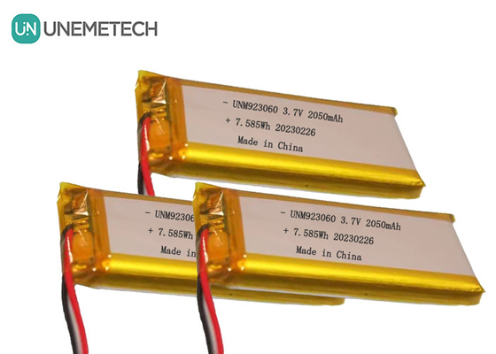 Período de vida útil de la batería Lipo 3.7V 2050mAh 923060 para productos digitales