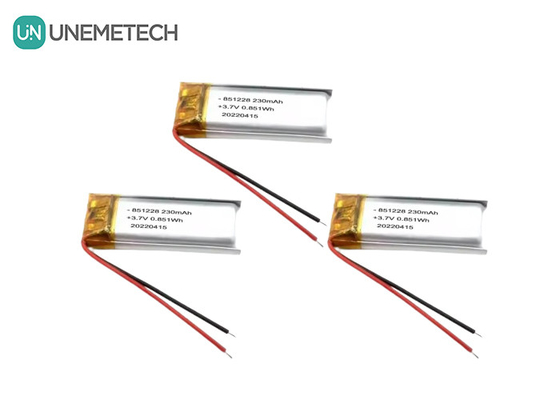 UNEMETECH 230mAh Batería LiPo 3.7V Batería de polímero de litio 851228 para pluma de control remoto