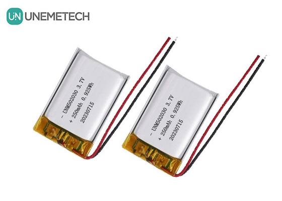 UNEMETECH 3.7V 250mAh Batería recargable de polímero de litio 502030 para dispositivos de belleza