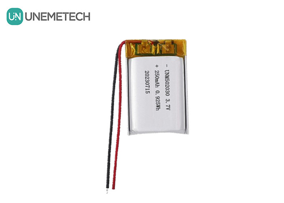 UNEMETECH 3.7V 250mAh Batería recargable de polímero de litio 502030 para dispositivos de belleza