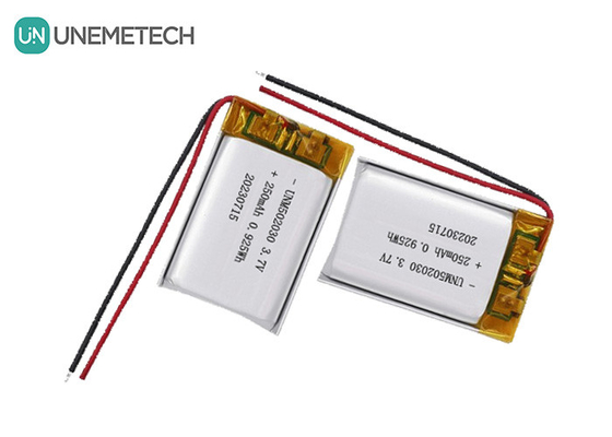 UNEMETECH 3.7V 250mAh Batería recargable de polímero de litio 502030 para dispositivos de belleza