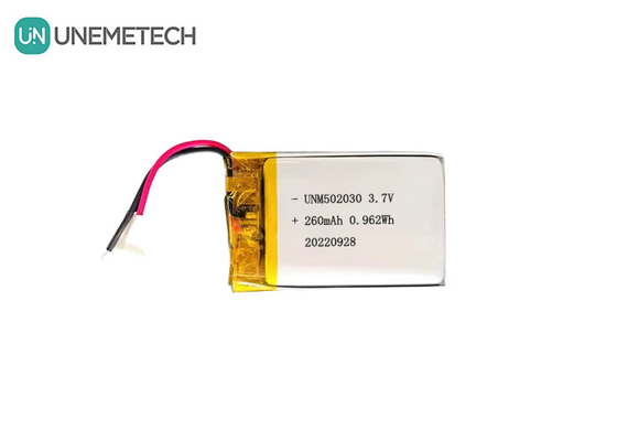 Baterías recargables de Lipo 502030 / 3.7V 260mAh Batería de litio de polímero personalizada pequeña