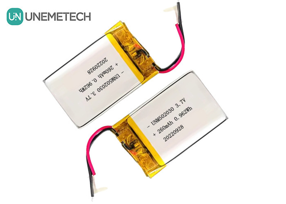 Baterías recargables de Lipo 502030 / 3.7V 260mAh Batería de litio de polímero personalizada pequeña