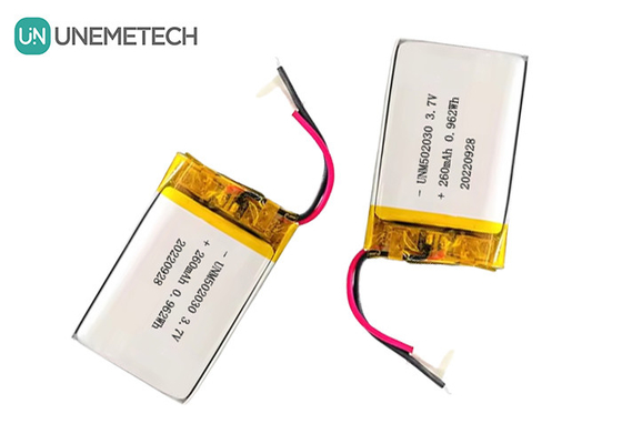 Baterías recargables de Lipo 502030 / 3.7V 260mAh Batería de litio de polímero personalizada pequeña