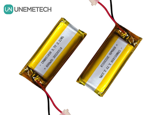 Batería de iones de litio de plata personalizada de 600 mAh / 851838 Dispositivo de uso de 3.7V Batería de iones de litio de polímero