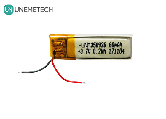 Más de 500 ciclos de vida Recargable 3.7V 60mAh Batería de iones de litio Polímero 350926 para auriculares