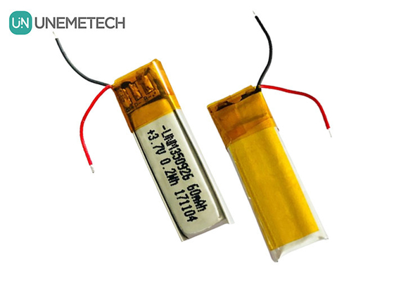 Más de 500 ciclos de vida Recargable 3.7V 60mAh Batería de iones de litio Polímero 350926 para auriculares
