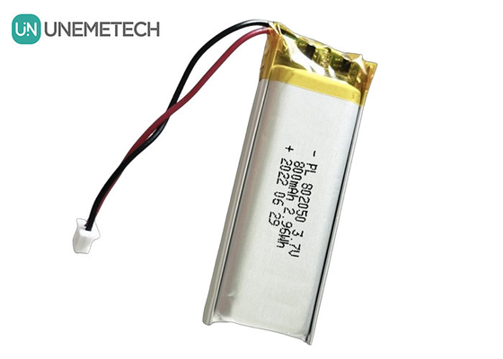 Batería de litio de polímero recargable personalizada 802050 3.7V 800mAh Batería Li Poly para luz de llamada