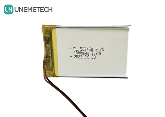 MSDS Aprobada 3.7V Batería de iones de litio de polímero 1000mAh 523450 para uso doméstico