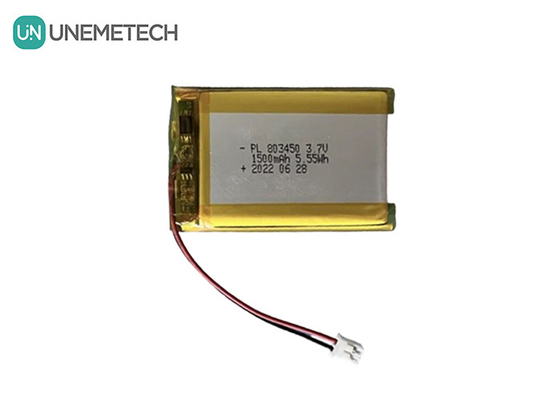 Unemetech 1.5A Batería recargable de li-polímero 803450 / 3.7V 1500mAh Batería de iones de litio de polímero