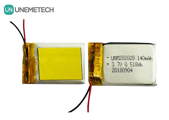 Batería Lipo de baja auto descarga 282028 / 3.7V 140mAh Batería de polímero de litio para dispositivos portátiles