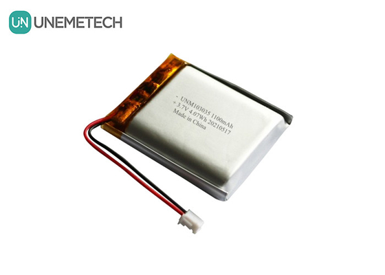 UNEMETECH 3.7V 1100mAh Batería de polímero de litio / vida útil de ciclo largo Batería Lipo recargable 103035