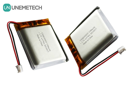 UNEMETECH 3.7V 1100mAh Batería de polímero de litio / vida útil de ciclo largo Batería Lipo recargable 103035