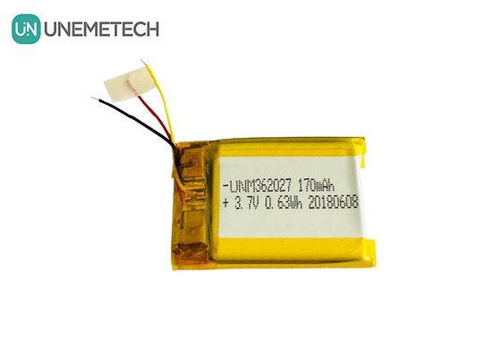 Plata 3.7V 170mAh Baterías Li-polyer personalizadas 362027 para dispositivo médico de impresora portátil