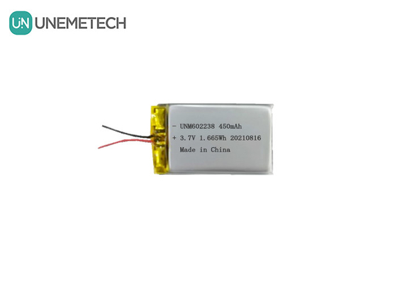4.2V Batería recargable de polímero de litio 602238 3.7V 450mAh para electrónica de consumo