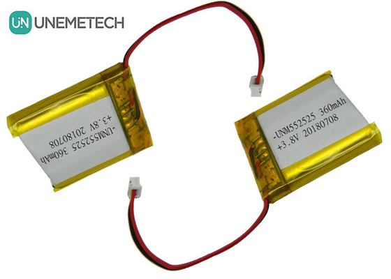 4.35V 360mAh Batería de iones de litio de polímero de alto voltaje 552525 3.8V Para dispositivos portátiles