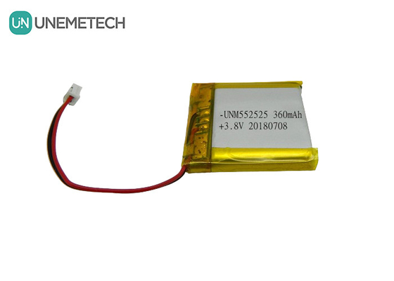 4.35V 360mAh Batería de iones de litio de polímero de alto voltaje 552525 3.8V Para dispositivos portátiles