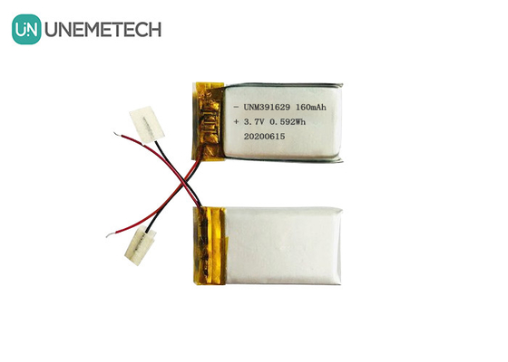 391629 Batería recargable de polímero de litio 3.7V 160mAh Batería Lipo para productos portátiles inteligentes