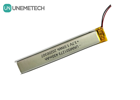 5.0*12.0*73.0mm Batería de polímero de litio / 3.7V 430mAh 501273 Batería Lipo fina para dispositivos Bluetooth