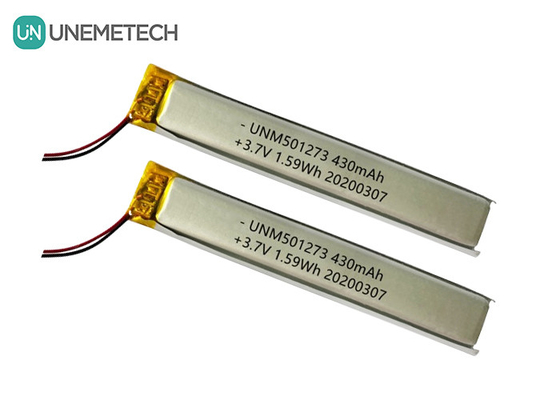 5.0*12.0*73.0mm Batería de polímero de litio / 3.7V 430mAh 501273 Batería Lipo fina para dispositivos Bluetooth