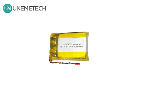 802025 Batería de polímero de litio 3.7V 400mAh Baterías LiPO recargables para rastreador GPS