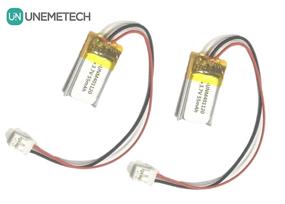 401120 3.7V 55mAh Baterías Lipo hechas a medida / auriculares Batería Lipo recargable
