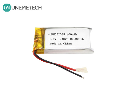 3.7V Batería recargable de iones de litio polímero 552035 400mAh Batería Li Po para dispositivo inalámbrico