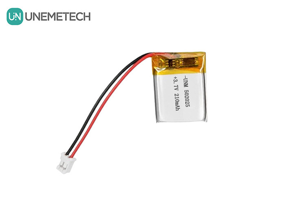 3.7V 210mAh Batería de polímero de litio personalizada 502025 con PCB y cables de plomo para el sistema de bicicleta eléctrica