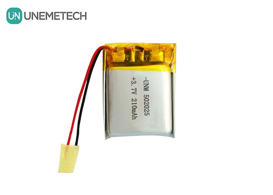 3.7V 210mAh Batería de polímero de litio personalizada 502025 con PCB y cables de plomo para el sistema de bicicleta eléctrica