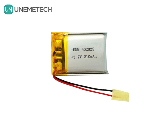 3.7V 210mAh Batería de polímero de litio personalizada 502025 con PCB y cables de plomo para el sistema de bicicleta eléctrica