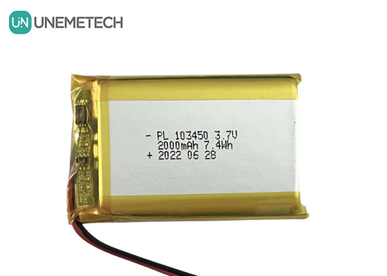 3.7V 2000mAh Batería recargable de polímero de litio 103450 Gran capacidad para bomba de mama eléctrica