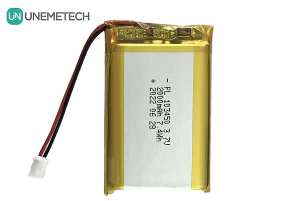 3.7V 2000mAh Batería recargable de polímero de litio 103450 Gran capacidad para bomba de mama eléctrica