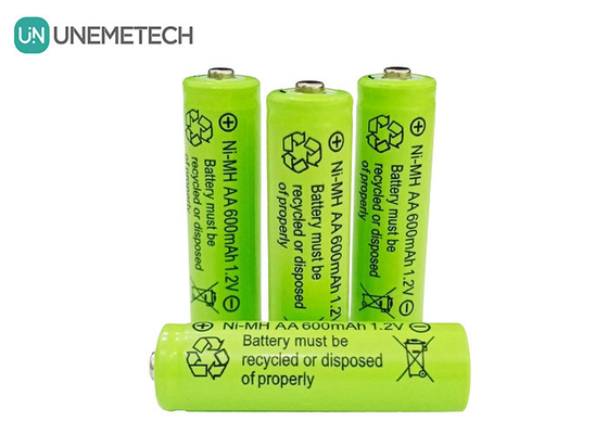 Vida útil del ciclo largo NiMH AA 1.2V 600mAh Batería recargable AA600 para juguetes