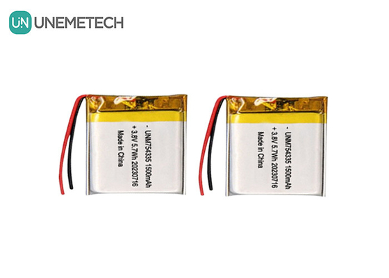 4.35V Baterías Lipo de alto voltaje 754335 3.8V 1500mAh Batería de litio de polímero recargable
