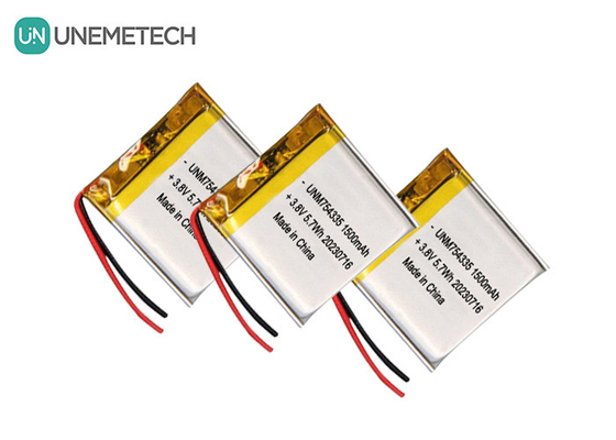 4.35V Baterías Lipo de alto voltaje 754335 3.8V 1500mAh Batería de litio de polímero recargable