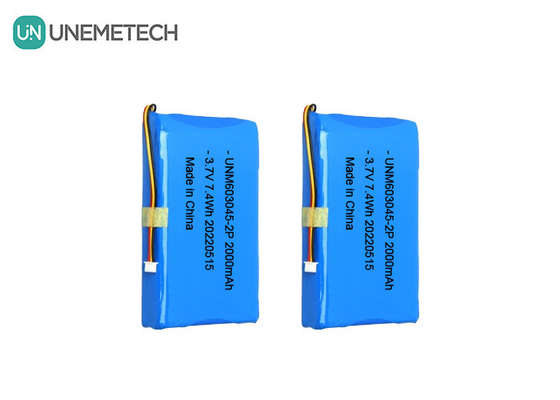 Batería de polímero de litio de gran capacidad 603045 2P 3.7V 2000mAh Batería de cerradura de puerta inteligente