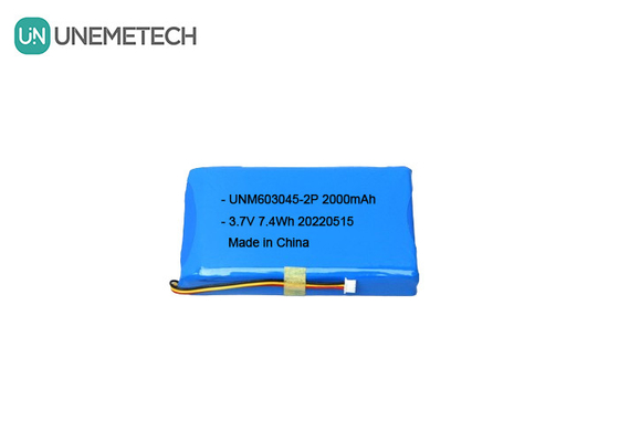 Batería de polímero de litio de gran capacidad 603045 2P 3.7V 2000mAh Batería de cerradura de puerta inteligente