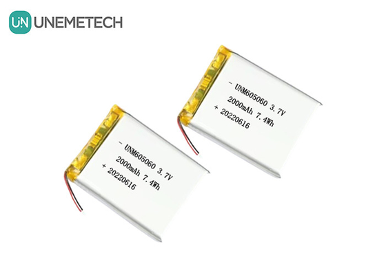 UNEMETECH 605060 2000mAh Batería de litio de polímero 3.7V Instrumento de belleza Batería recargable