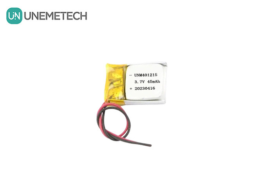 Batería de polímero de litio ultra delgada 401215 3.7V 45mAh Batería Li Po para rastreador GPS