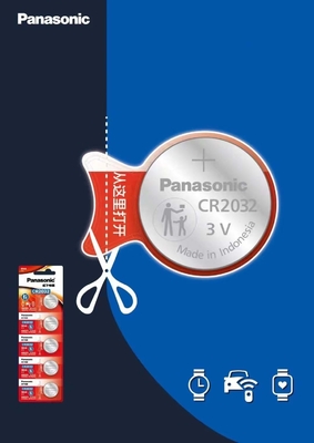 Batería para llaves de automóvil Panasonic CR2032 3V 225mAh Celdas de botón para llaves de vehículo