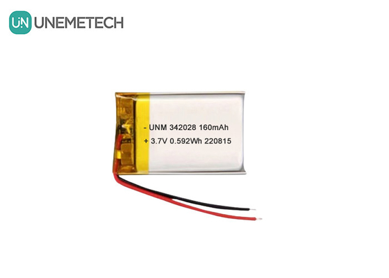 Batería Bluetooth 160mAh 3.7V Batería de iones de litio recargable de polímero 342028 para rastreador