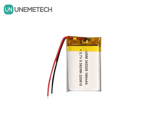 Batería Bluetooth 160mAh 3.7V Batería de iones de litio recargable de polímero 342028 para rastreador