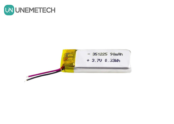 351225 Batería de Li-ion de polímero 3.7V 90mAh Recargable Batería de Li-ion ultra delgada