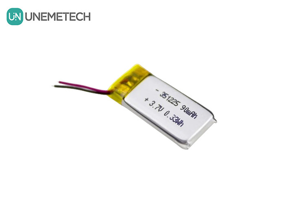 351225 Batería de Li-ion de polímero 3.7V 90mAh Recargable Batería de Li-ion ultra delgada