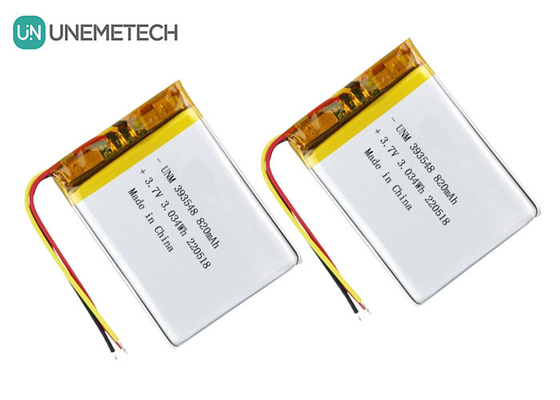 Batería de litio polímero 3.7V 820mAh 393548 Lipo Batería recargable para bomba de mama electrónica
