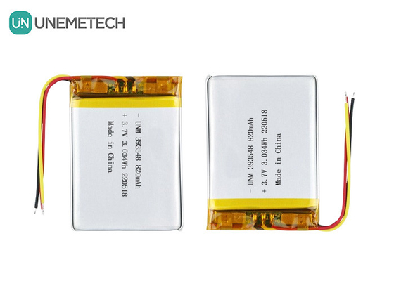 Batería de litio polímero 3.7V 820mAh 393548 Lipo Batería recargable para bomba de mama electrónica