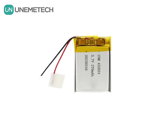 3.7V 270mAh 432031 Batería de polímero de litio para aparatos electrónicos