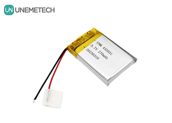 3.7V 270mAh 432031 Batería de polímero de litio para aparatos electrónicos