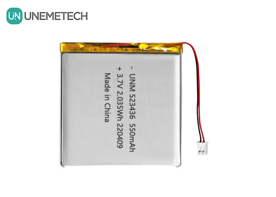 Batería de polímero de iones de litio 3.7V 550mAh 523436 Batería de polímero de li recargable para rastreador GPS